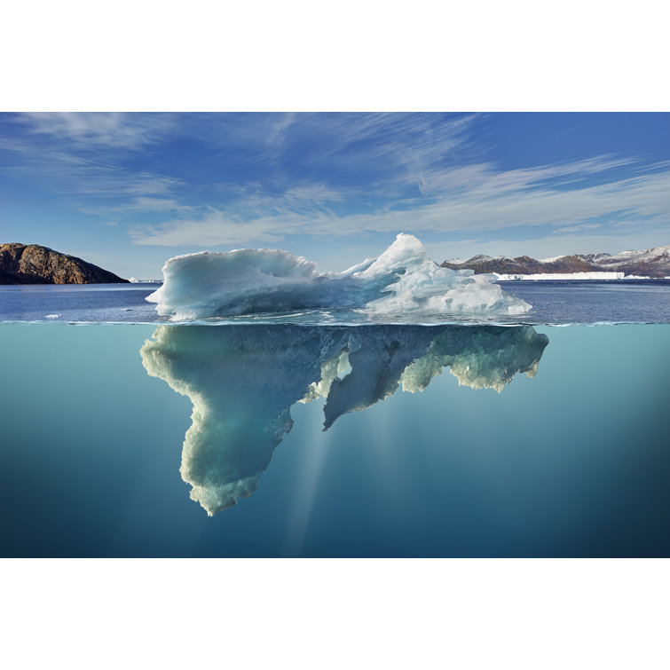 Iceberg Floating On Water On Canvas Print